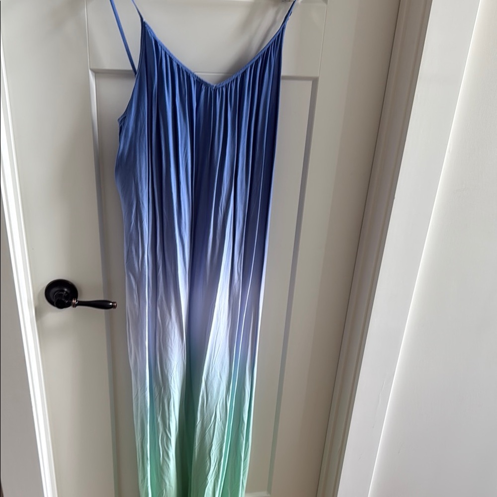 Blue and Green Ombre Maxi Dress